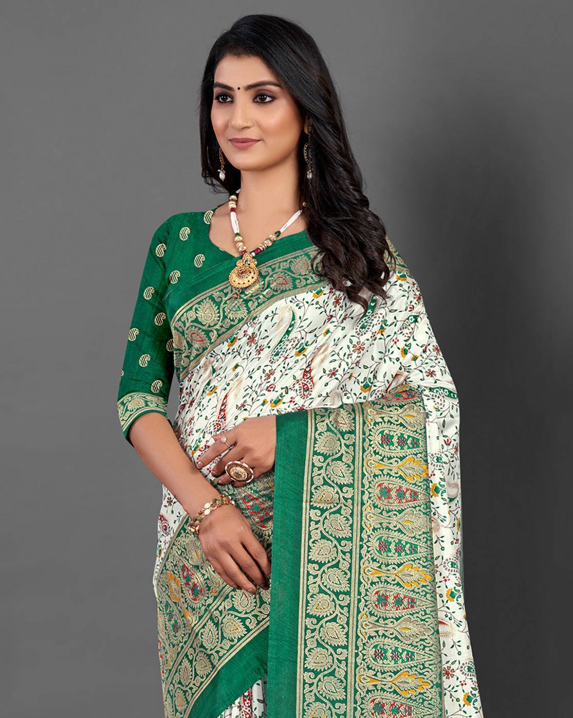 Dola Silk Foil Print Saree