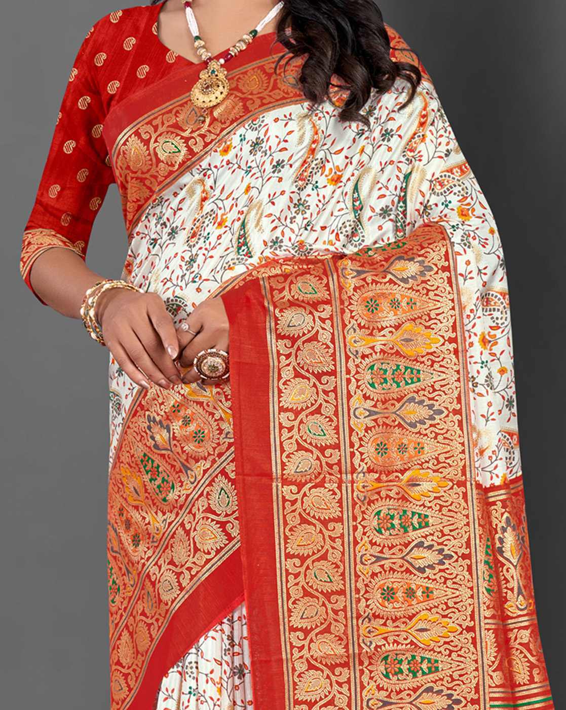 Dola Silk Foil Print Saree
