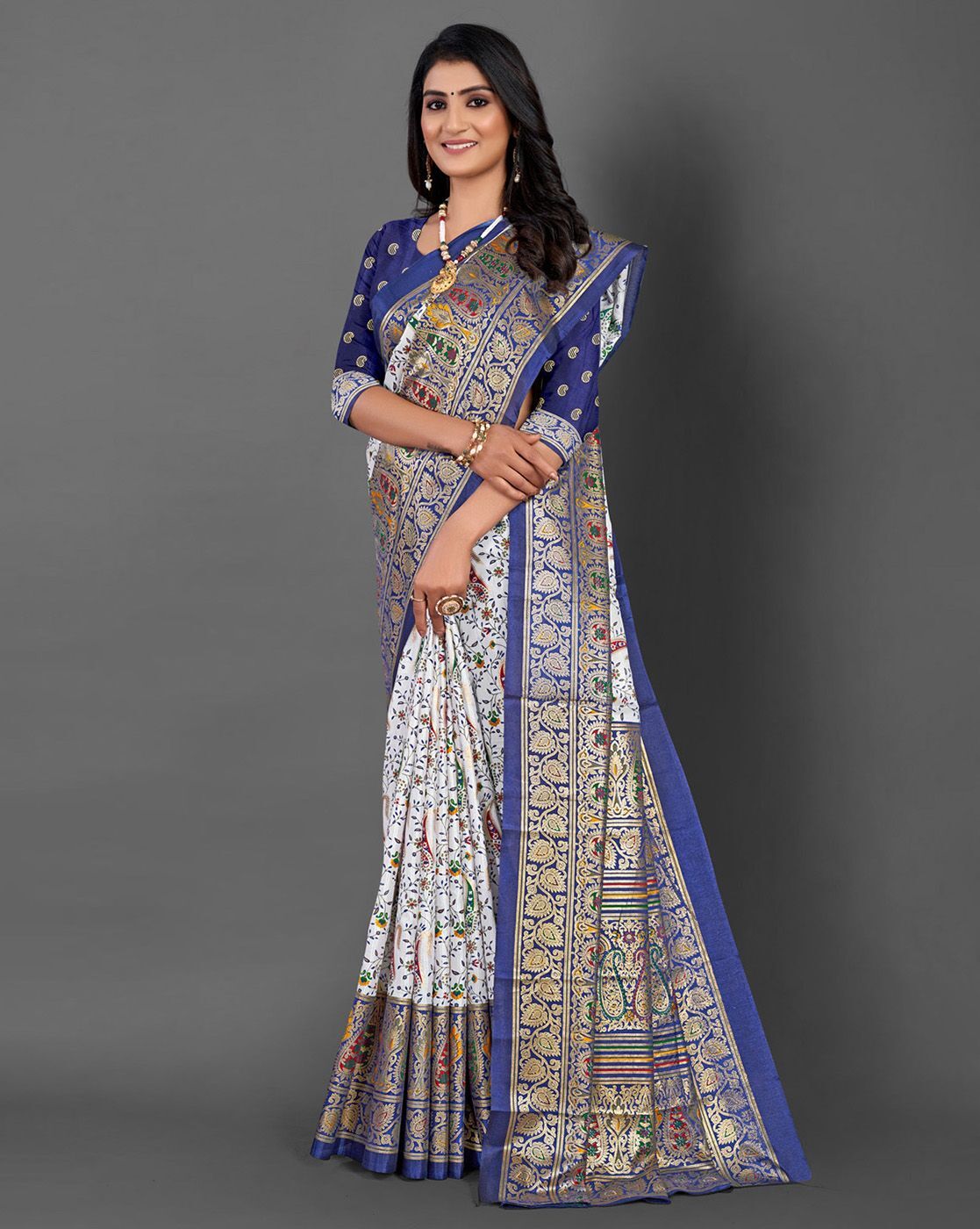 Dola Silk Foil Print Saree