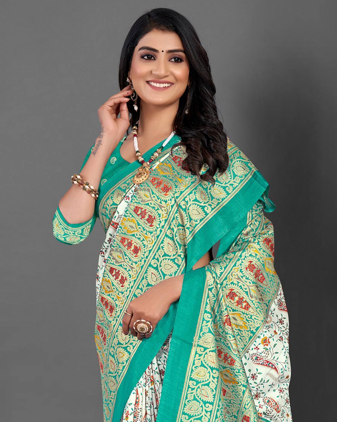 Dola Silk Foil Print Saree