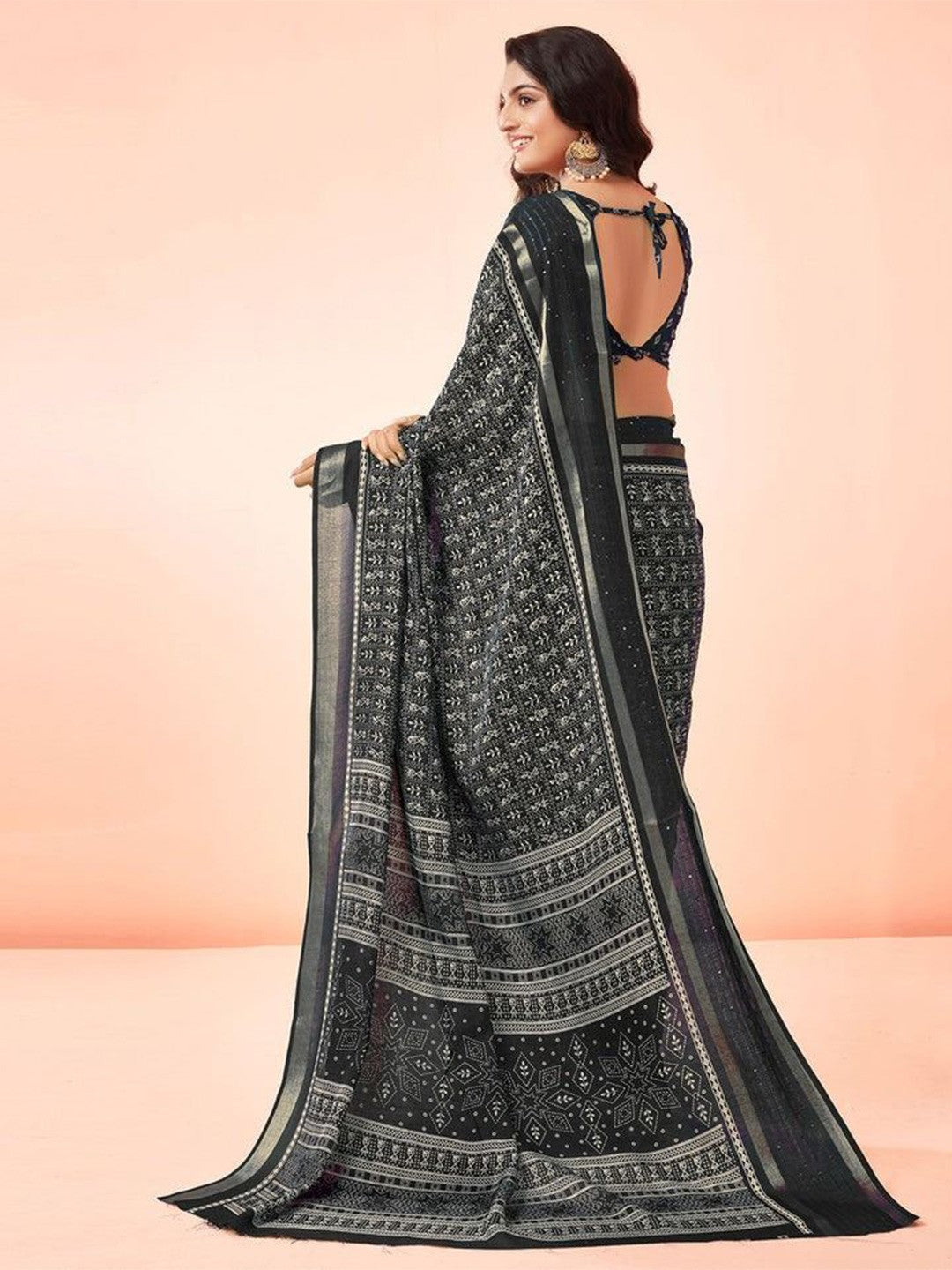 Fancy Dola Silk Saree With Sequence Border