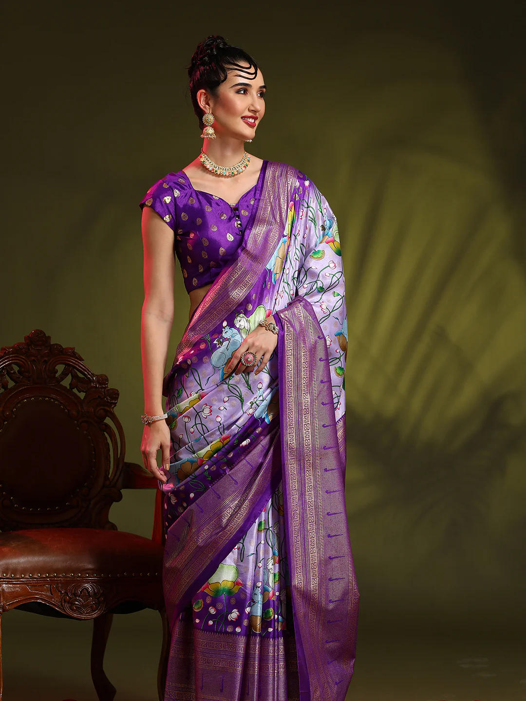Dola Silk Foil Print Saree