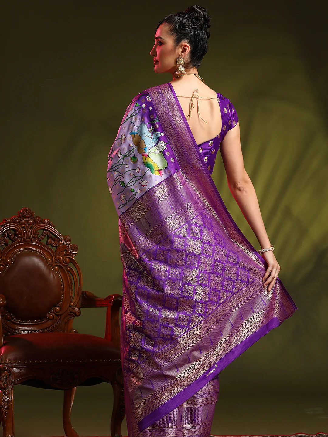 Dola Silk Foil Print Saree