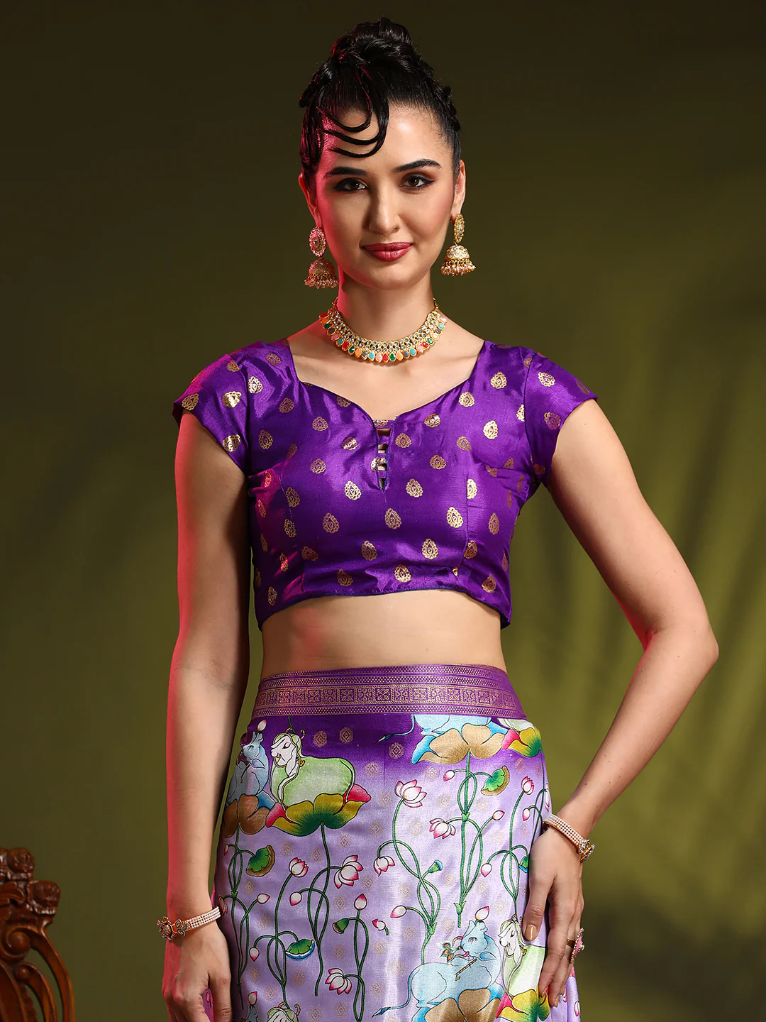 Dola Silk Foil Print Saree