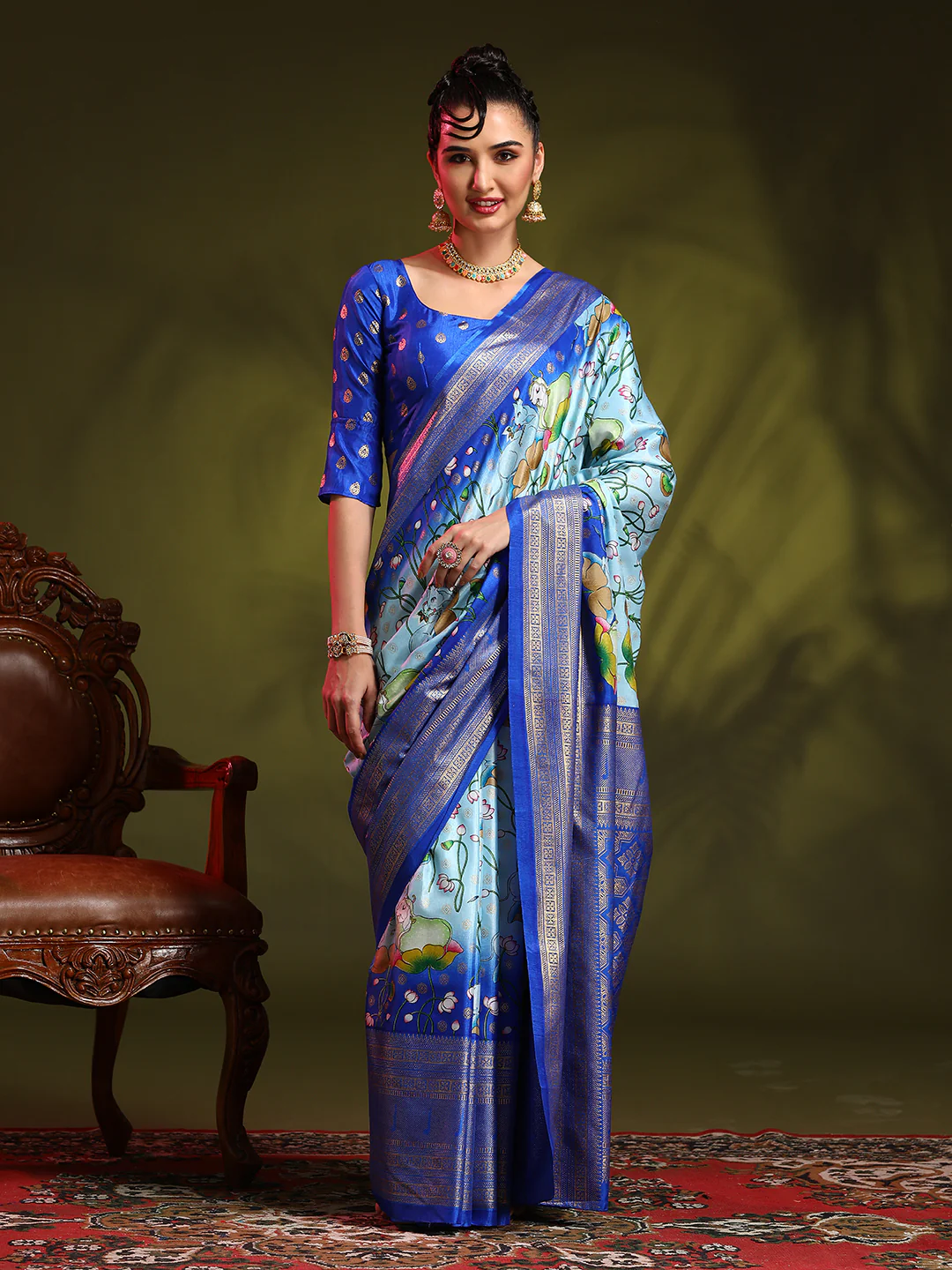 Dola Silk Foil Print Saree