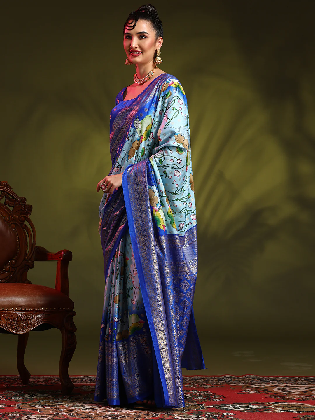 Dola Silk Foil Print Saree