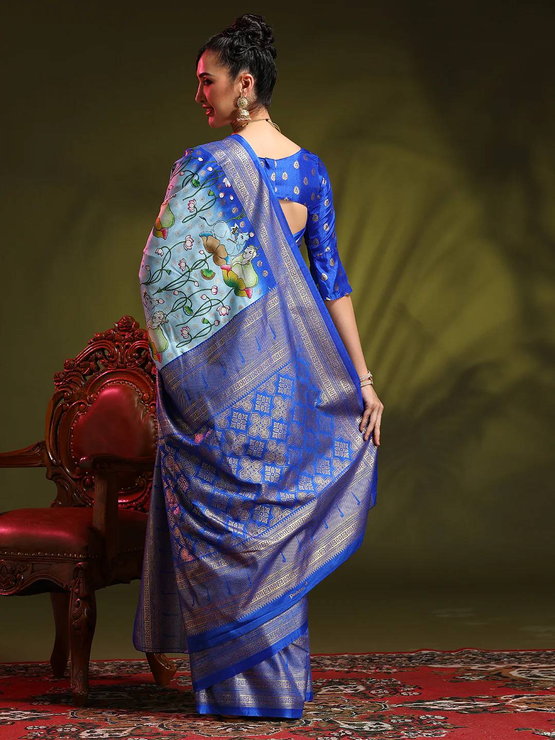 Dola Silk Foil Print Saree
