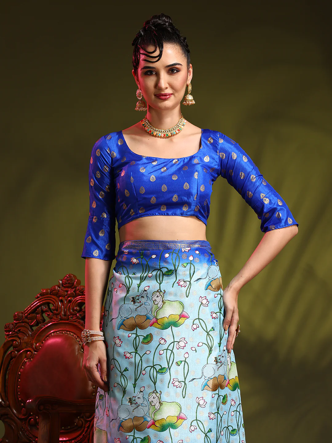 Dola Silk Foil Print Saree