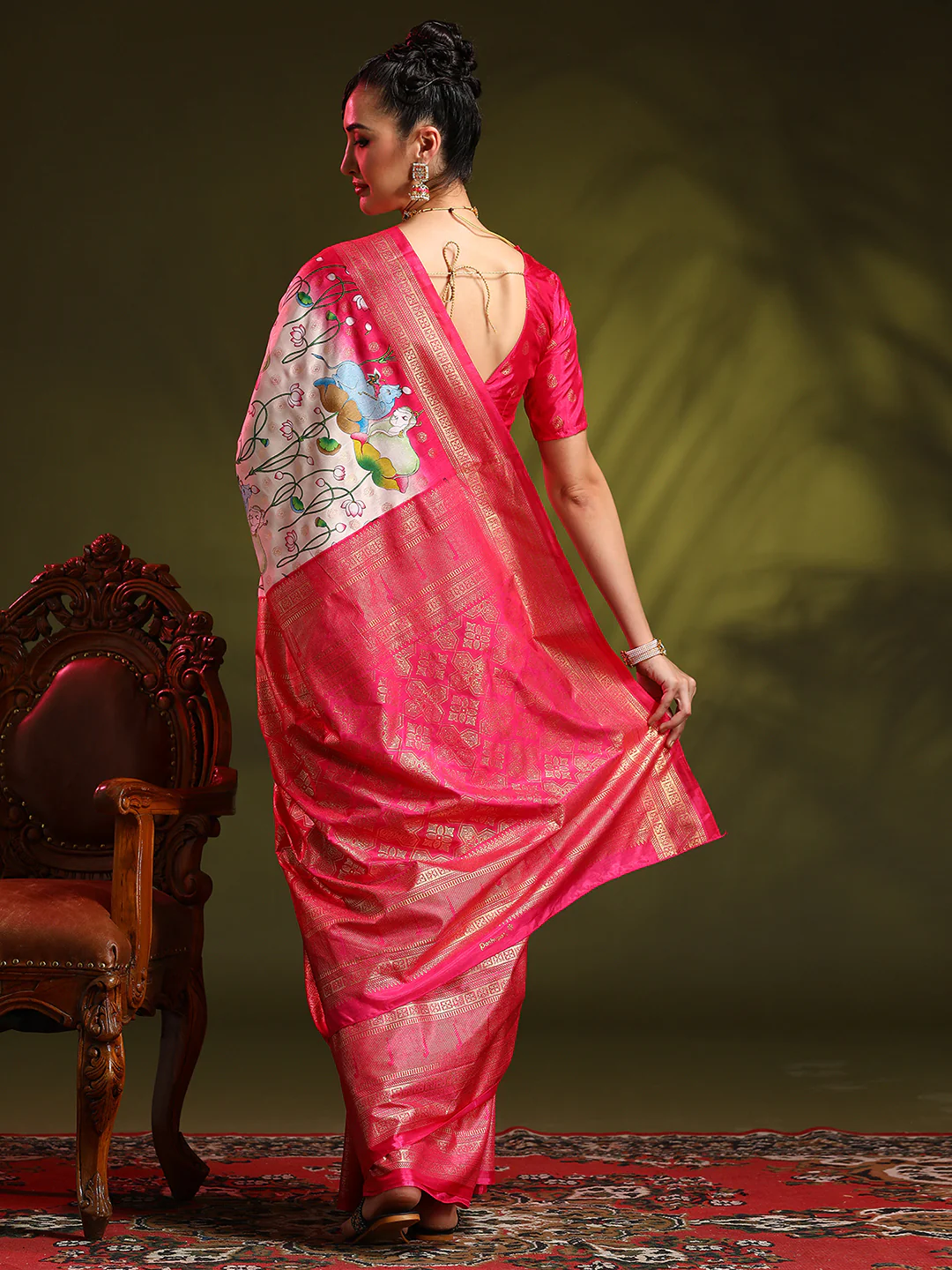 Dola Silk Foil Print Saree