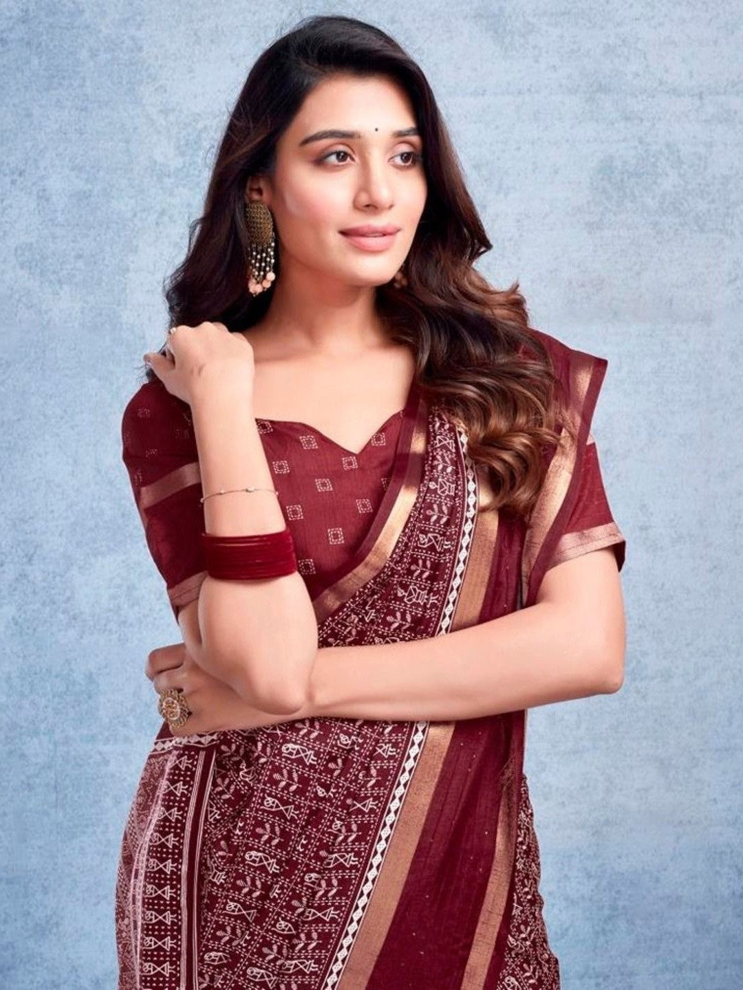 Fancy Dola Silk Saree With Sequence Border
