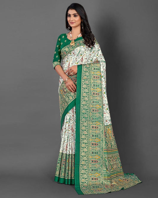 Dola Silk Foil Print Saree