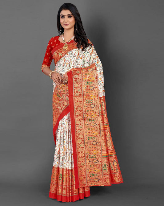 Dola Silk Foil Print Saree