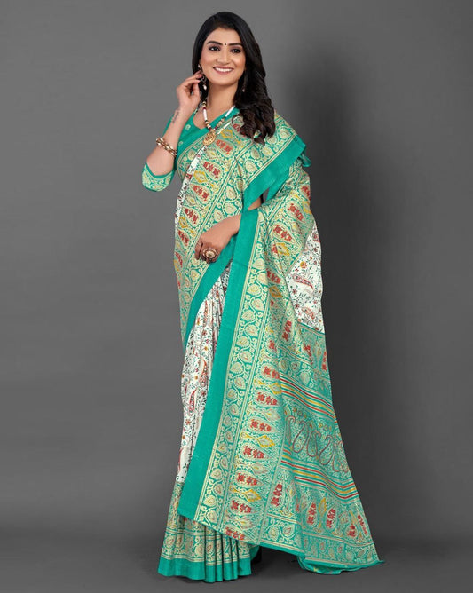 Dola Silk Foil Print Saree