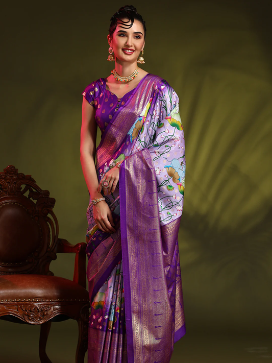 Dola Silk Foil Print Saree