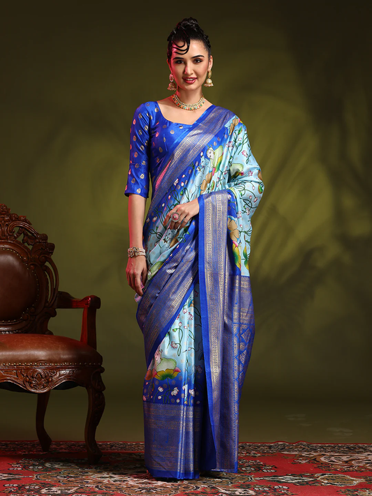 Dola Silk Foil Print Saree