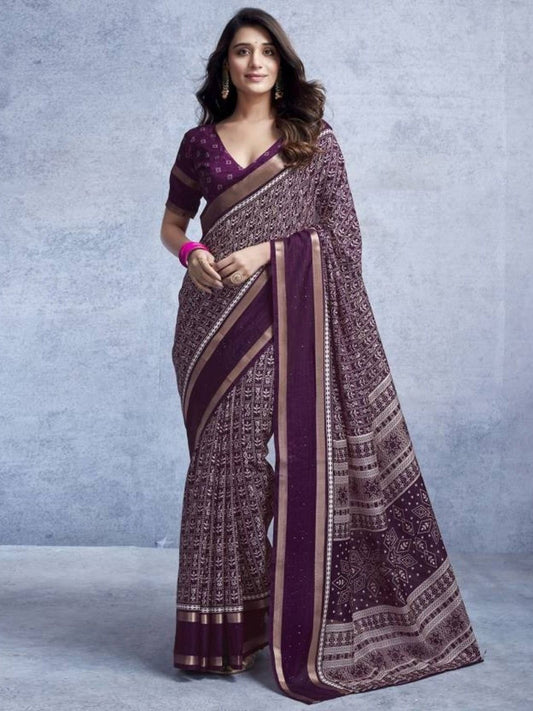 Fancy Dola Silk Saree With Sequence Border