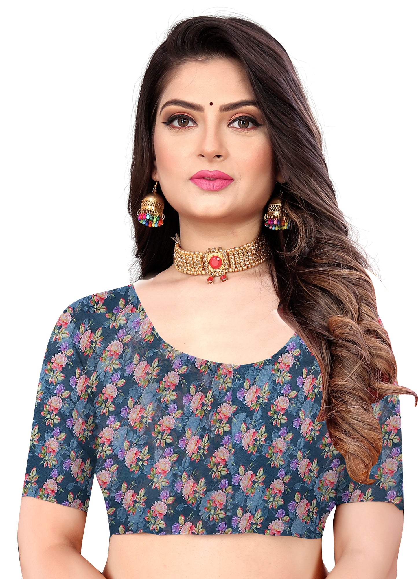 Georgette Flower Digital Print Saree